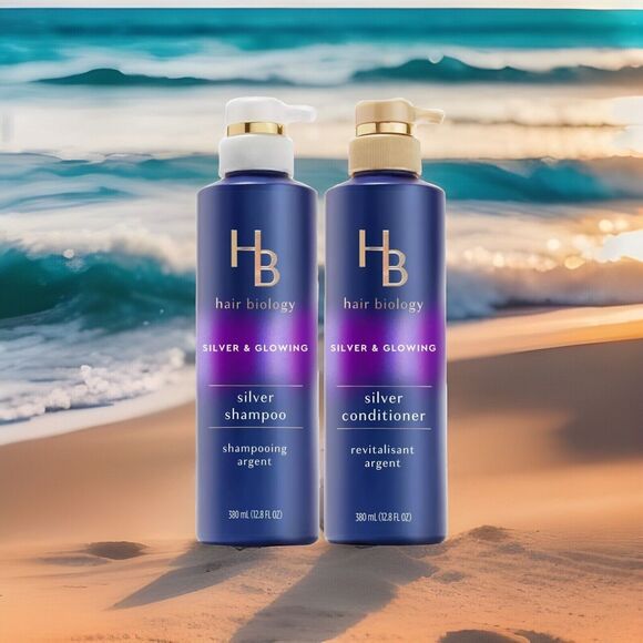 Hair Biology Silver Shampoo and Conditioner Duo - Tones Gray & Silver Hair - Picture 1 of 1